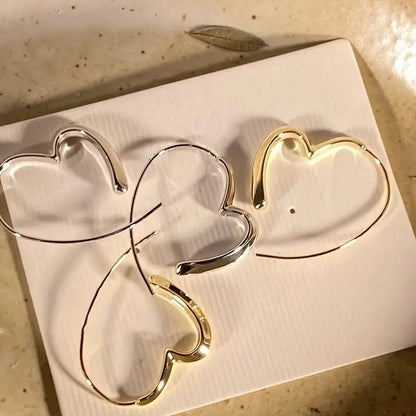 Irregular Heart Design Hoop Earrings